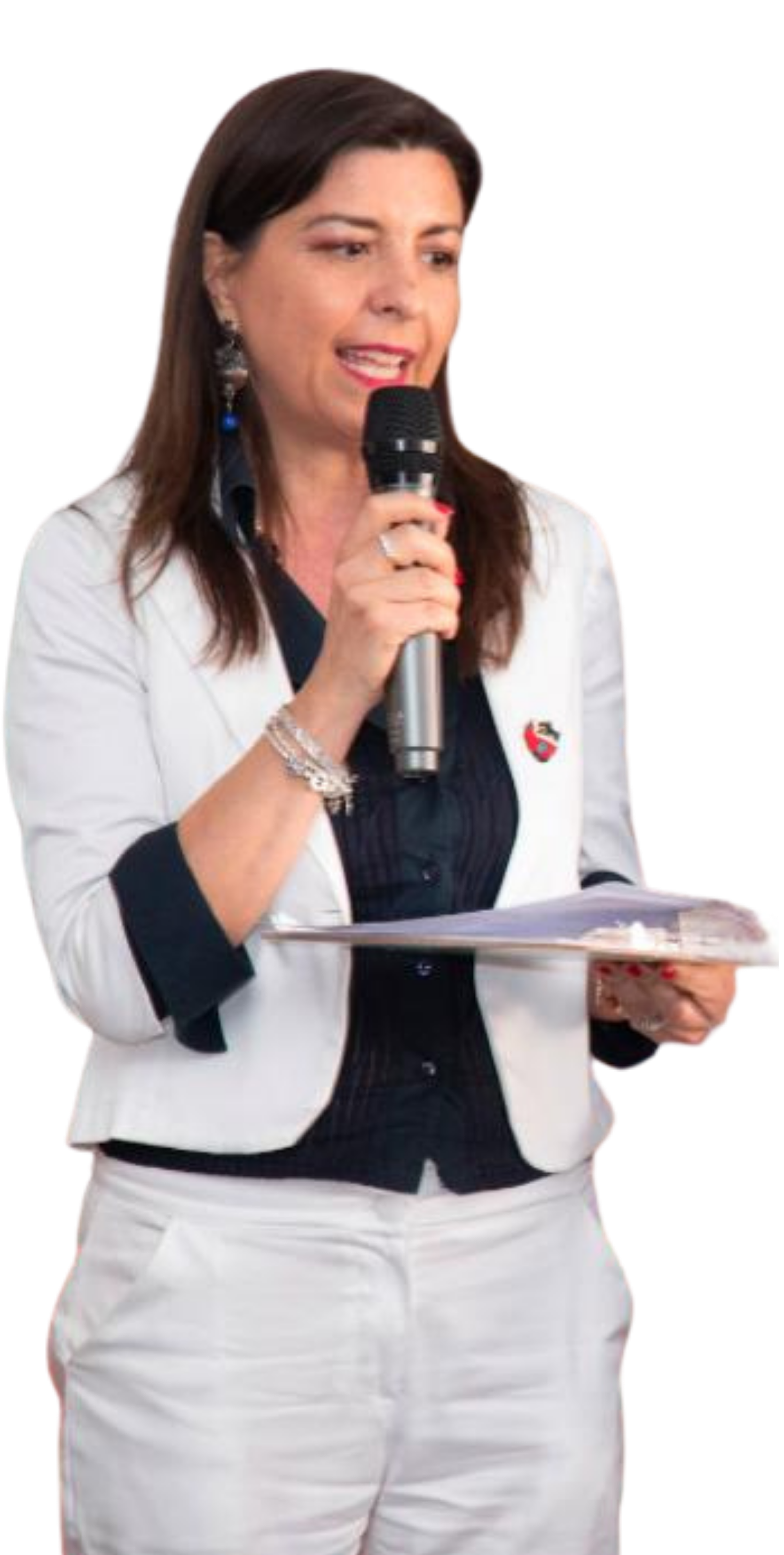 Cristina Cautillo durante un intervento al microfono