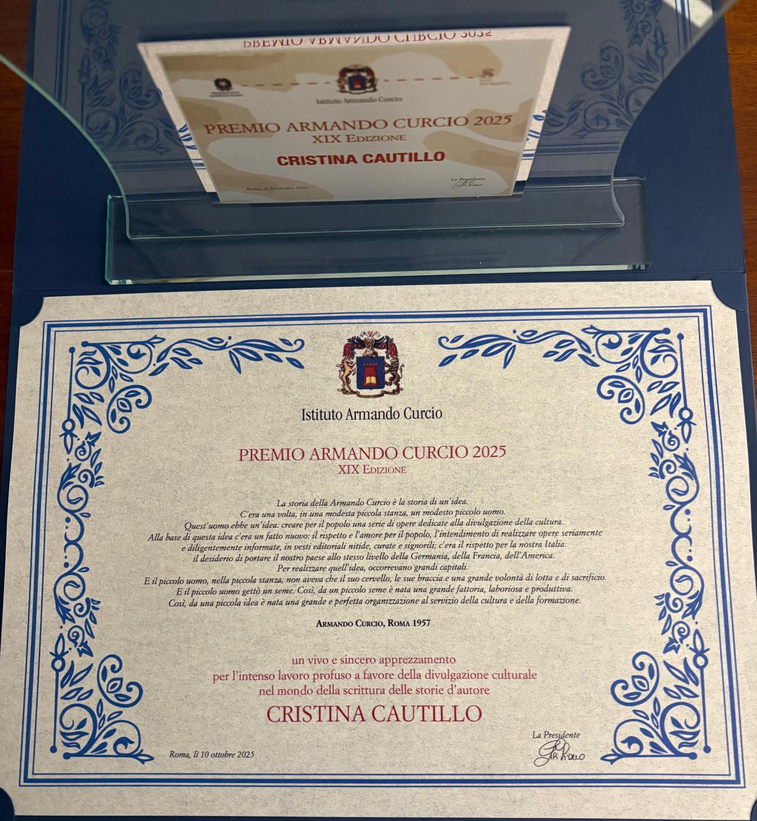 Foto del Premio Armando Curcio Editore